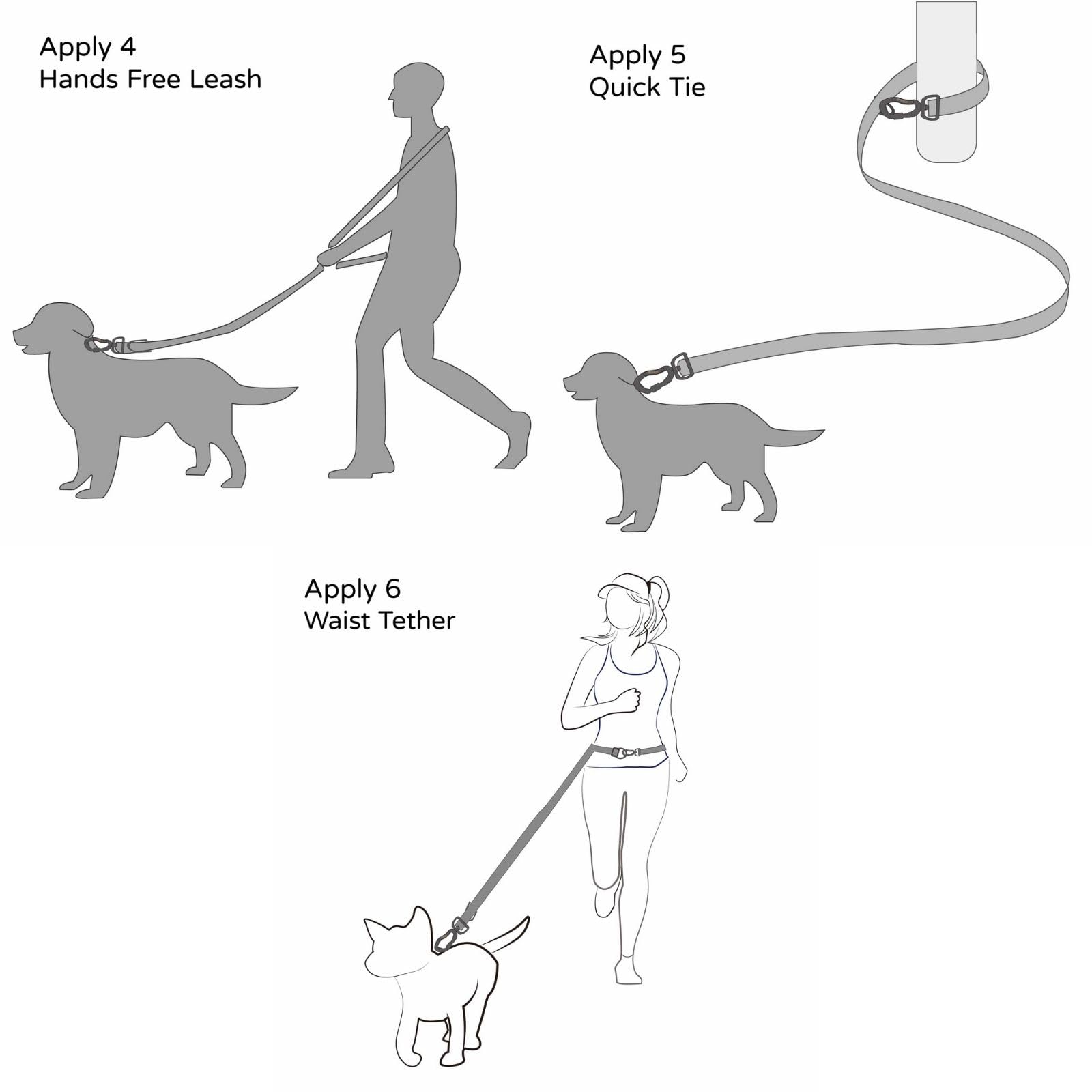 Woofy Woofy 6in1 Multifunctional Dog Leash, Hands Free Dog Leash, Adjustable Length 2M, Twilight Forest Print - Image 4