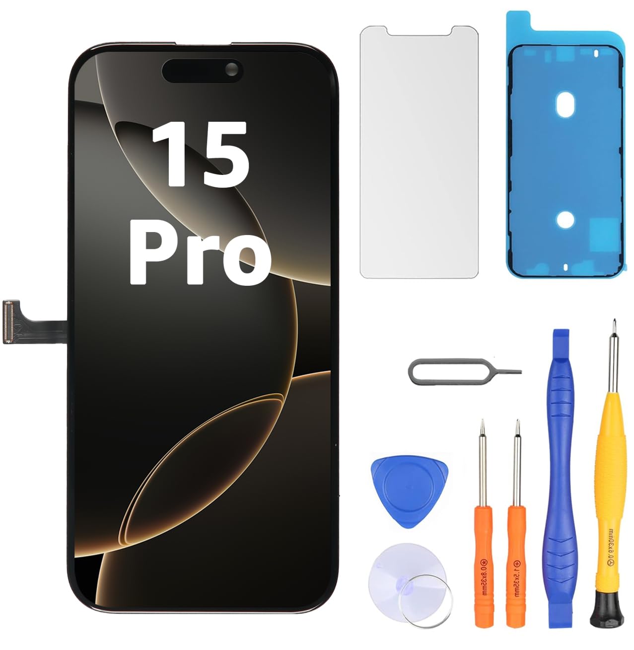 LL TRADER Display per iPhone 15 Pro LCD 6.1" di ricambio FHD Touch Screen 3D Touch Digitizer telaio montaggio e riparazione kit 20251