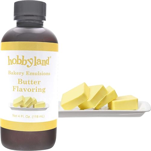 Hobbyland Emulsiones de panadería (sabor a mantequilla, 4 onzas líquidas), emulsión para hornear mantequilla, hechas en pequeños lotes.