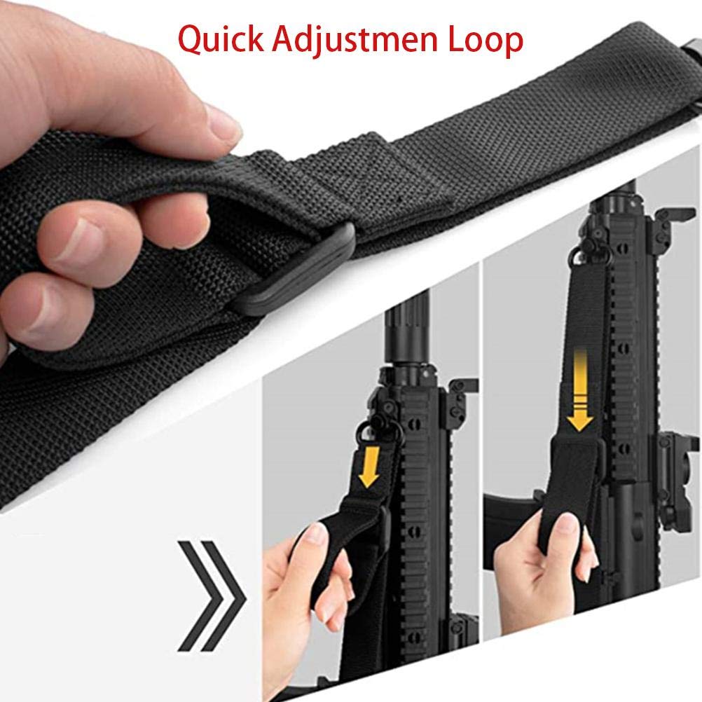 Correa de rifle Lseqow, 2 puntos, ajuste rápido, QD, Mlok, liberación rápida, negro, nailon, 120 cm