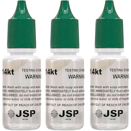 Waytest 14K Gold Testing Solution Purity Determiner Jewelry Scrap Precious Metal 3 Bottles