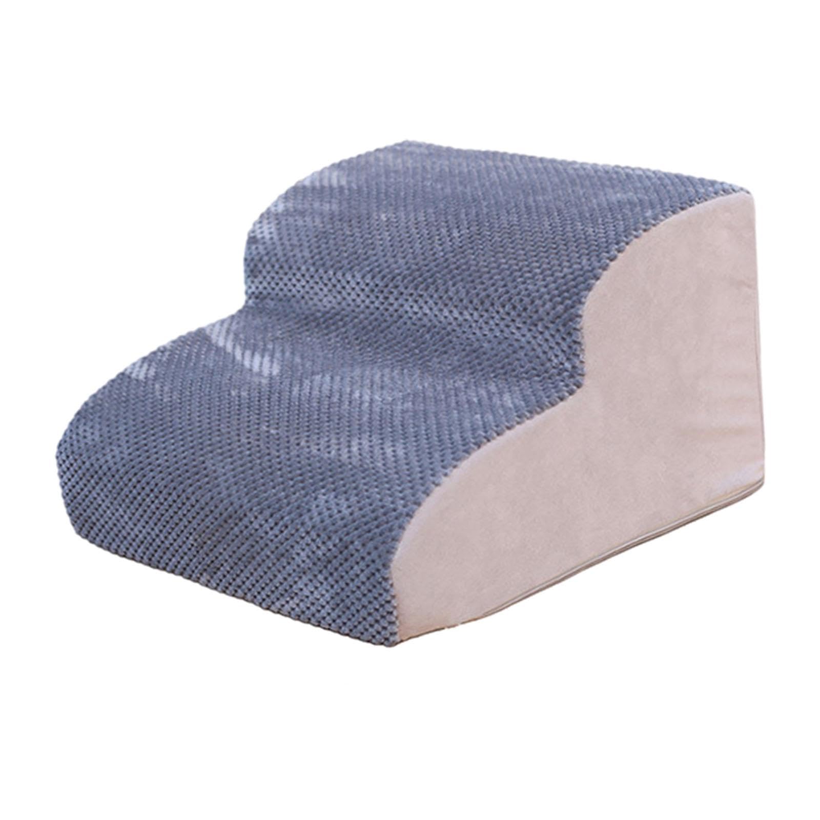 Fenteer Escalera para Perros Pequeños de 2 Niveles, Rampa Plegable, Gris