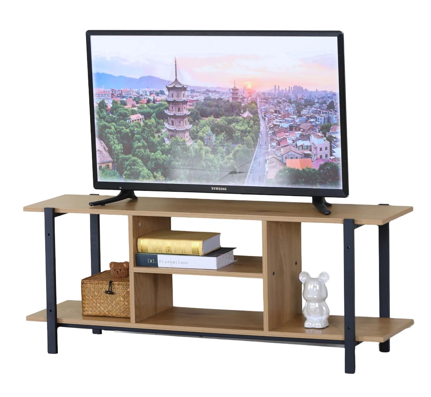 Meuble TV 120 cm pour ranger votre salon console TV chambre chaleureuse