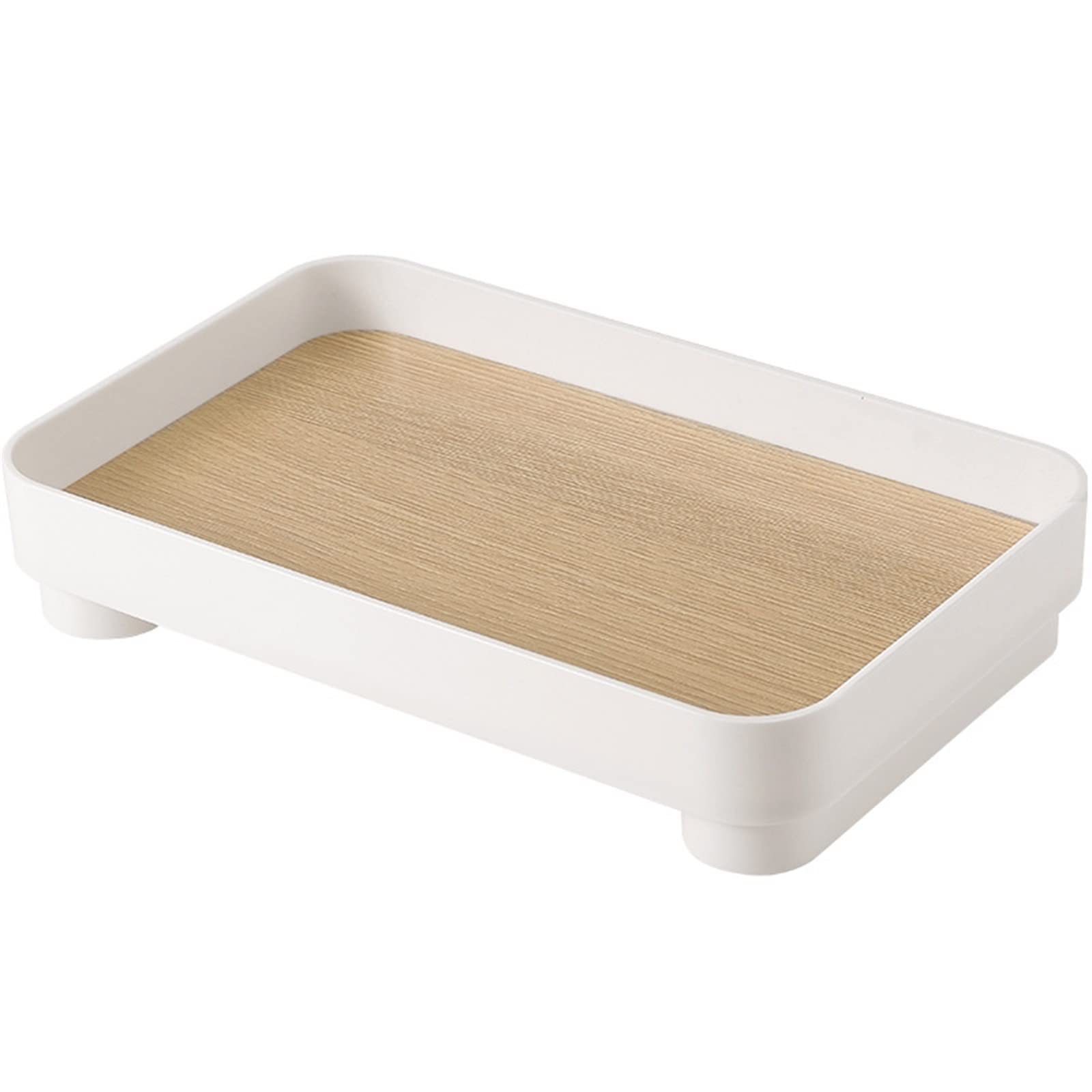 Rectangular Wooden Serv Tray for Tea Cups Saucers Fruits and Decorative Items