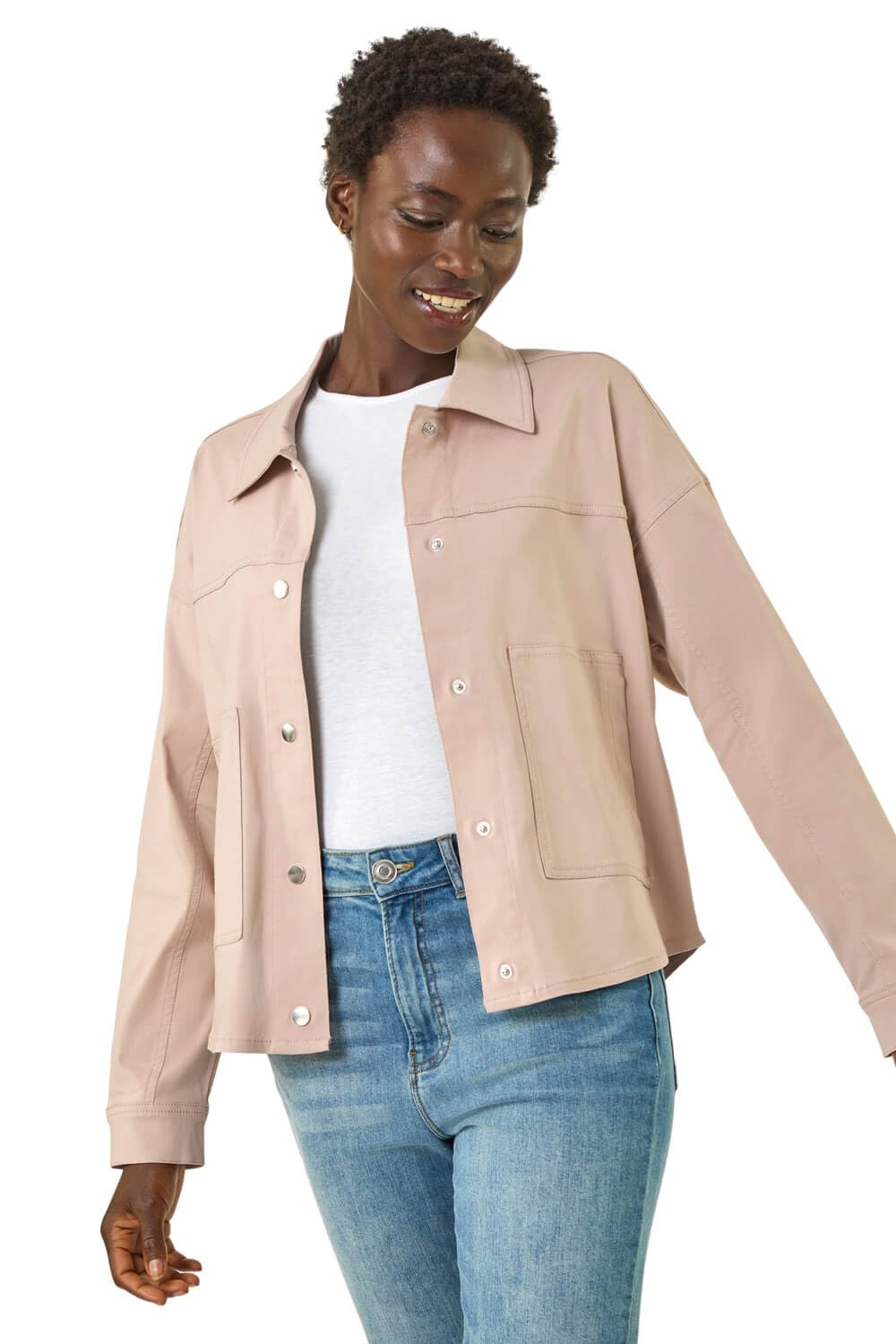 Roman Women's Stone Patch Pocket Jacket In | Size: 18