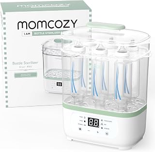 Momcozy 8-in-1 Bottle Sterilizer Dryer: Fast Steam Sterilizing, Drying, Thawing & Heating for Baby Bottles & Breast Pump Parts