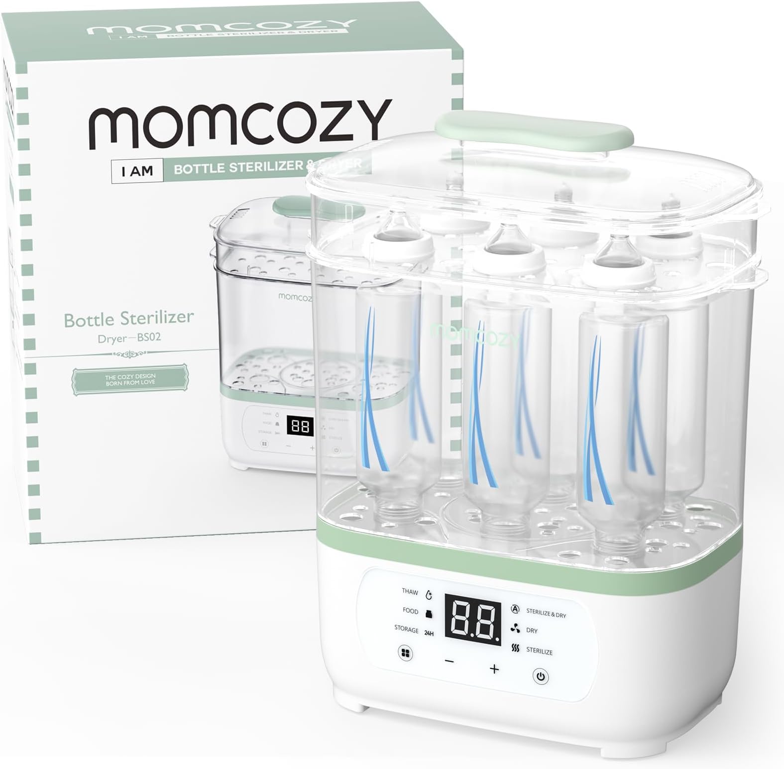 Momcozy Bottle Sterilizer and Dryer, 8-in-1 Electric Steam Baby Bottle Sterilizer for Baby Bottles, Baby stuffs & Breast Pump Accessories