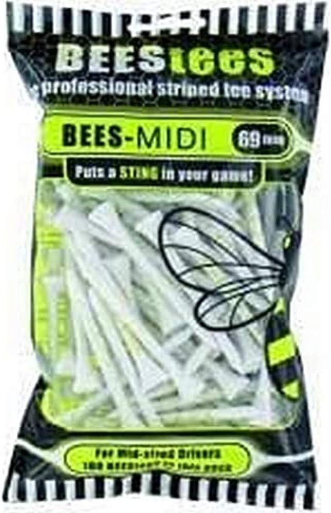 The Bees Tees Unisex Bees Tees Large Pack Of 100 Professional 69mm Tees, White, UK