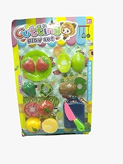 طقم تقطيع فواكه وخضروات للأطفال مع سكين ولوح تقطيع من Next Store – لعبة تعليمية لتنمية المهارات – ألعاب مطبخ آمنة للبنات والأولاد – هدية مثالية للأطفال فوق 3 سنوات