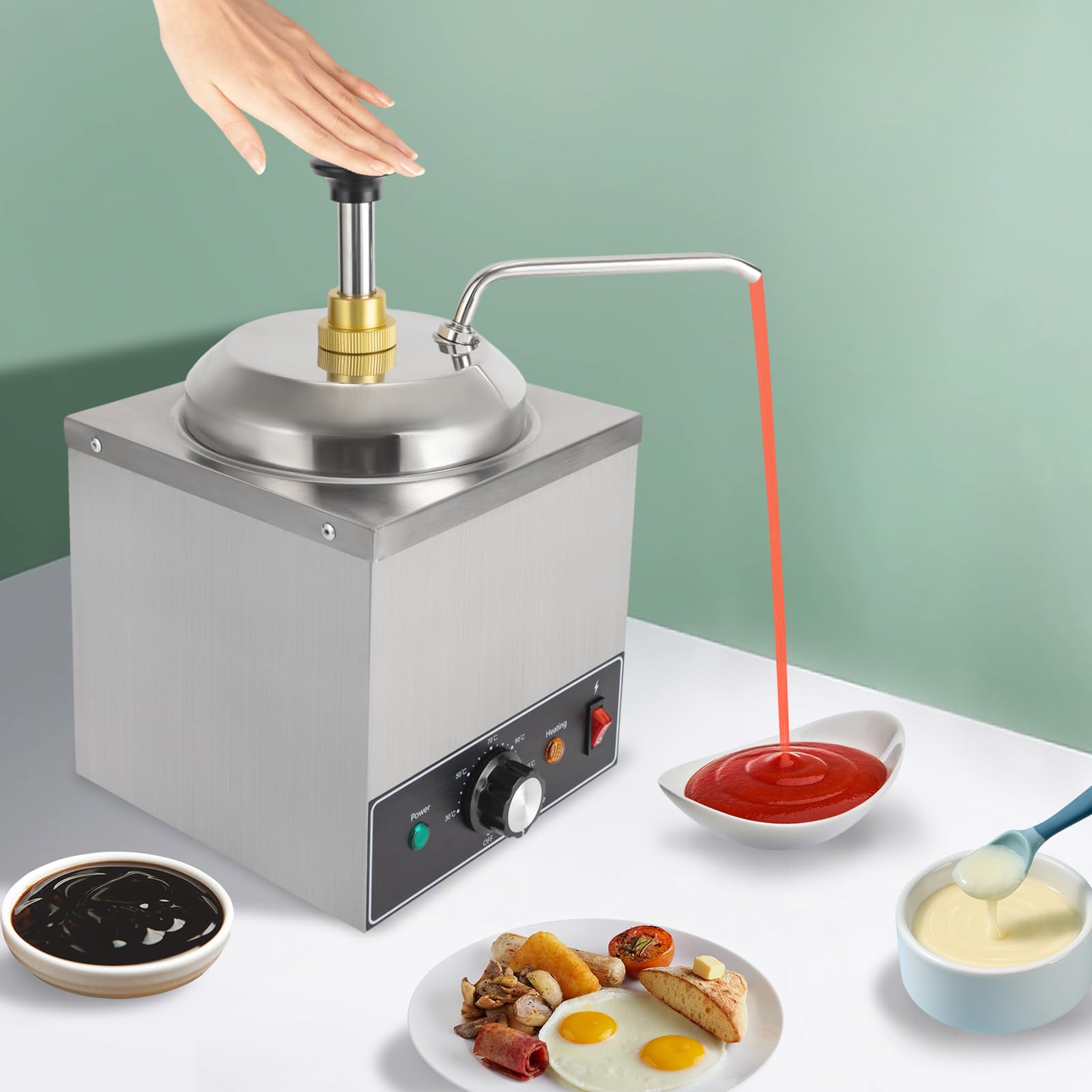 Distributore di cioccolato, dosatore per salse, per cioccolato, crema, formaggio e salse, 2 l, 650 W, regolabile in temperatura, per gastronomia e uso domestico
