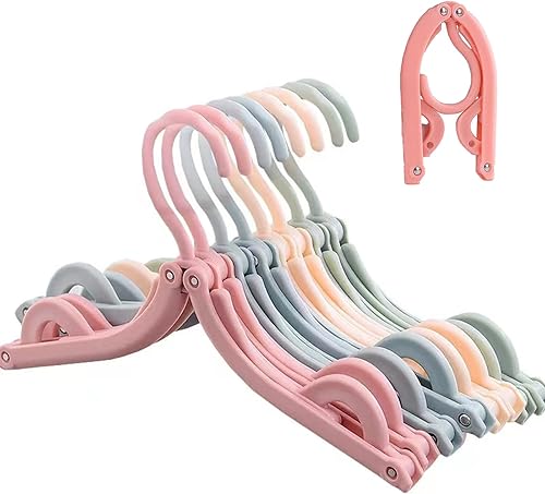 SAIFEI 20 perchas de plástico plegables sin marcas para hombres, mujeres y niños para ropa, armario, abrigos y camisas (rosa, 5)