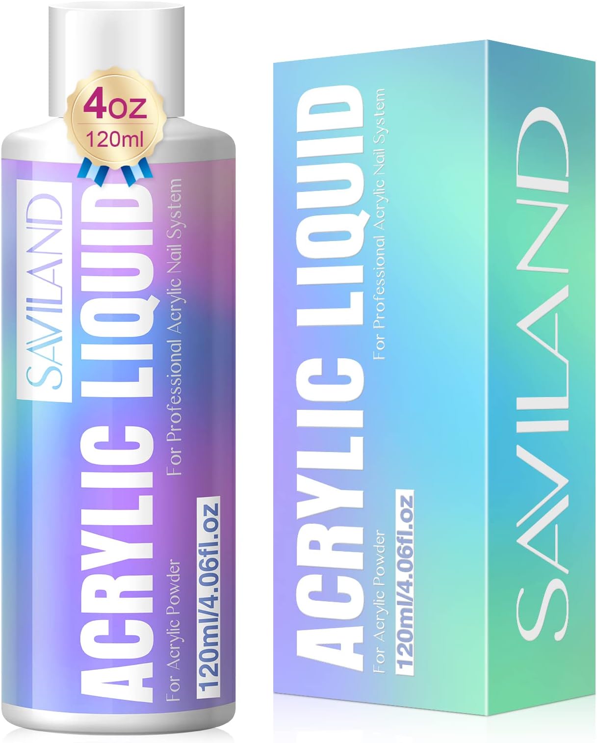 Saviland 120ml Monomer for Acrylic Nails – Acrylic Liquid Monomer for Acrylic Powder Non-Yellowing MMA-Free Formula Acrylic Monomer Liquid for Acrylic Nails Application Nail Extension & Nail Carving