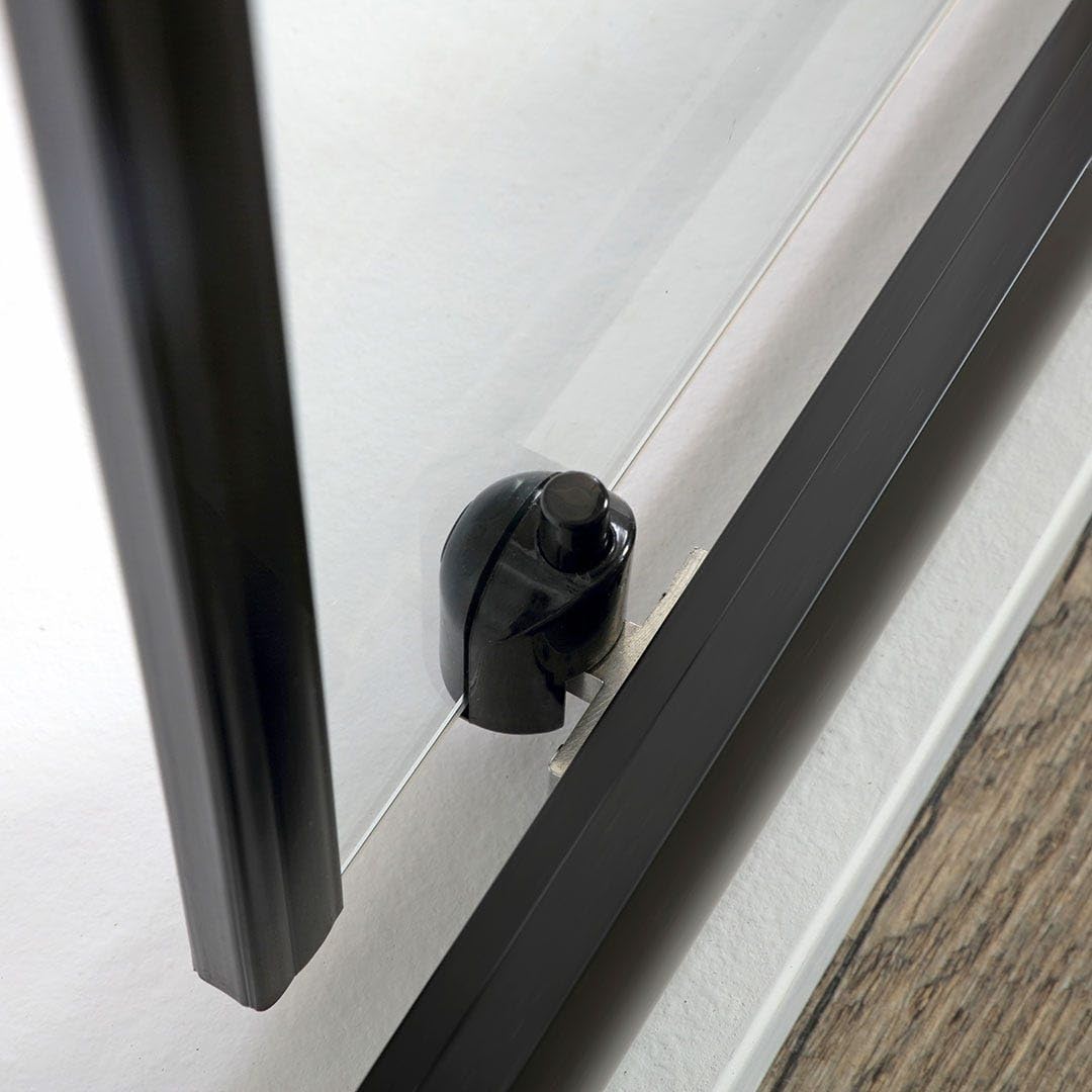Kiamami Valentina - Porte de douche niche 130 cm noir mat avec installation réversible | City