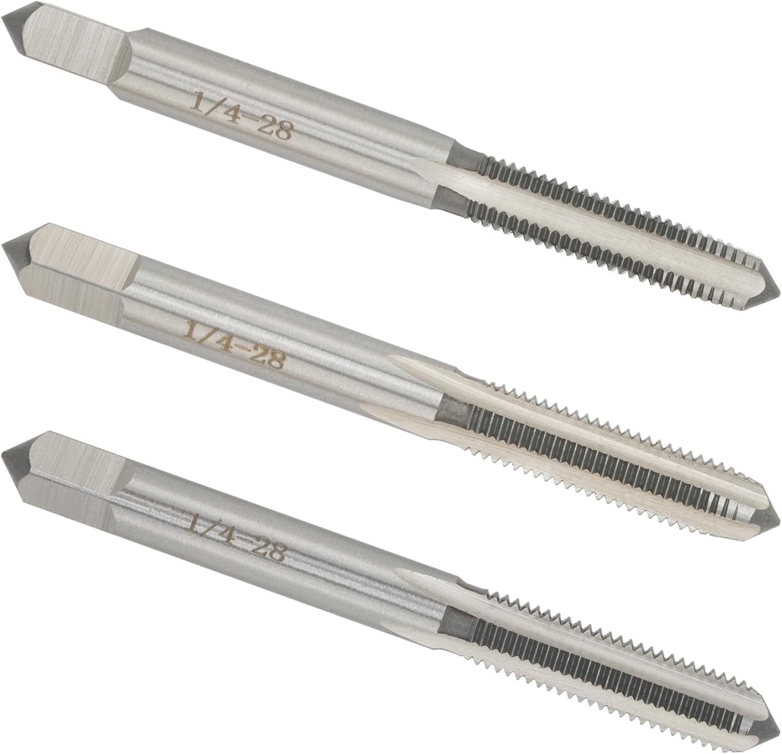 Aceteel 1/4-28 Hand Tap, Right Hand 1/4 x 28 Threading Hand Tap 1Pair