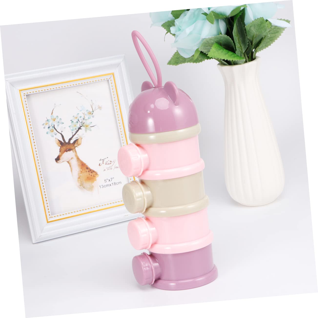 Garneck Cartoon Milk Powder Box Portable Packaging Container for Large Capacity Milk Powder Storage Violet