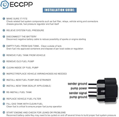 Eccpp Replacement For Fuel Pump With Installation Kit Fits For Mercedes-Benz Amg Cl Clk E G S Sl Slk E8289 #TOP4