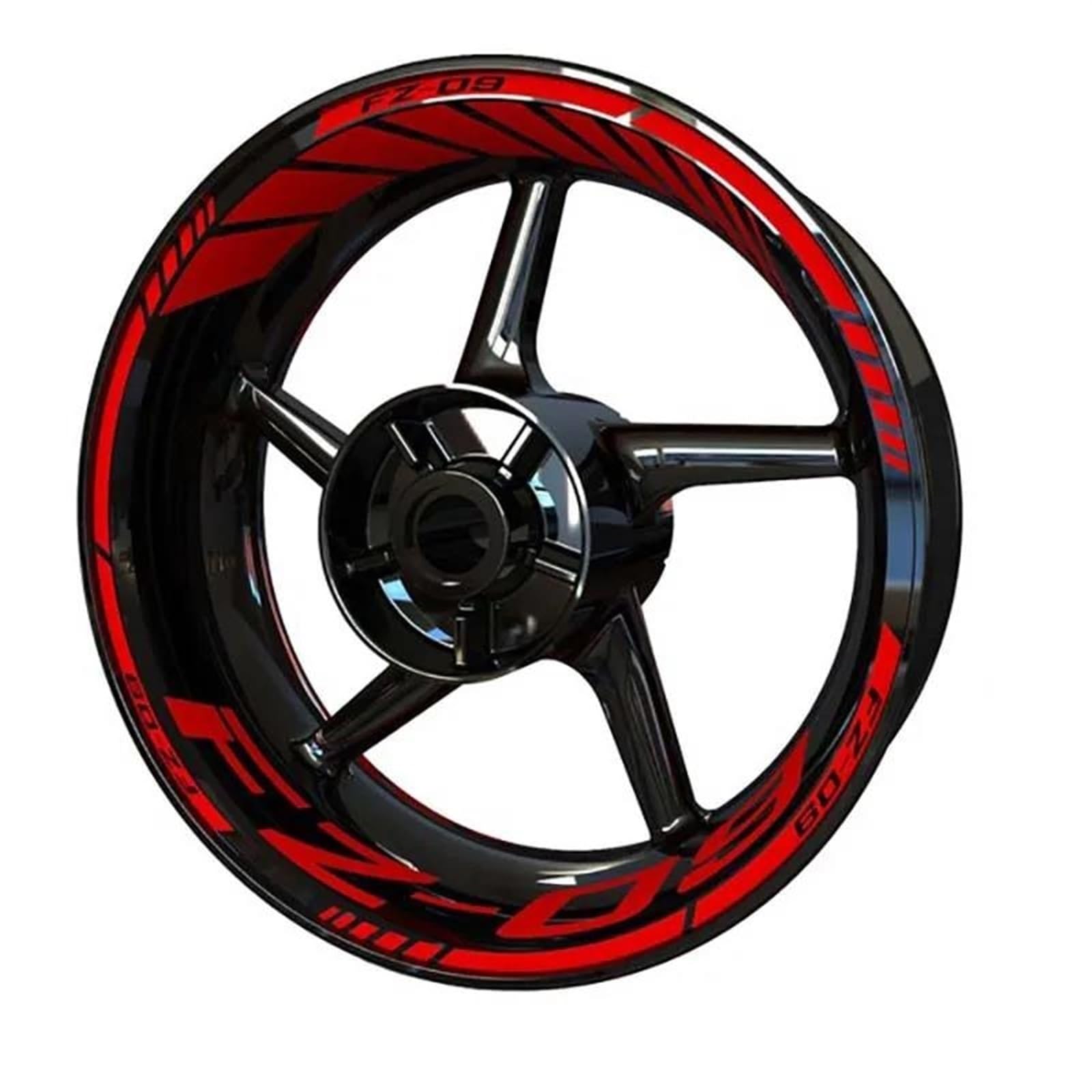 Reflektierender Felgenaufkleber, Motorrad-Felgenstreifenband, Wasserdichter Aufkleber Für Die Vordere Und Hintere Felge Für Yamaha Fz 09 Fz09(Style 3)