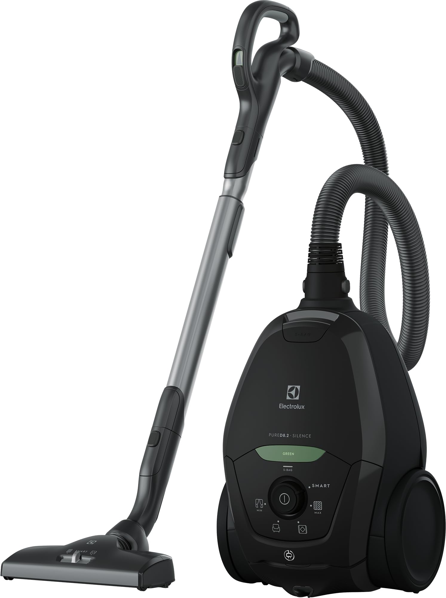 Electrolux PD82-GREEN Aspiradora con bolsa, potencia máx. 600 W, sistema de aspiración AeroPro, 2 cepillos, accesorio 3 en 1, color negro