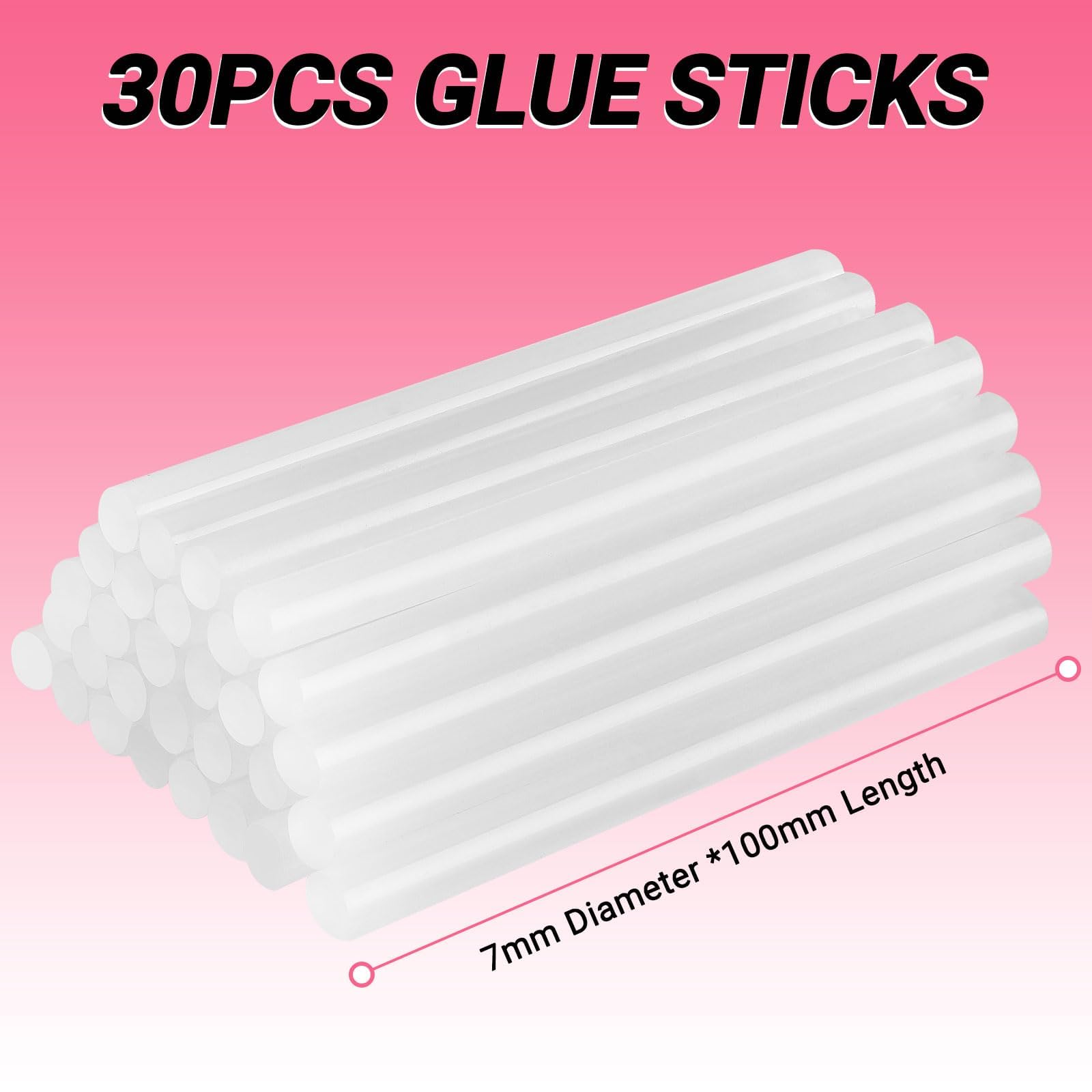 DEKO Pistola per colla calda 20 W mini silicone fai da te 30 pezzi rosa