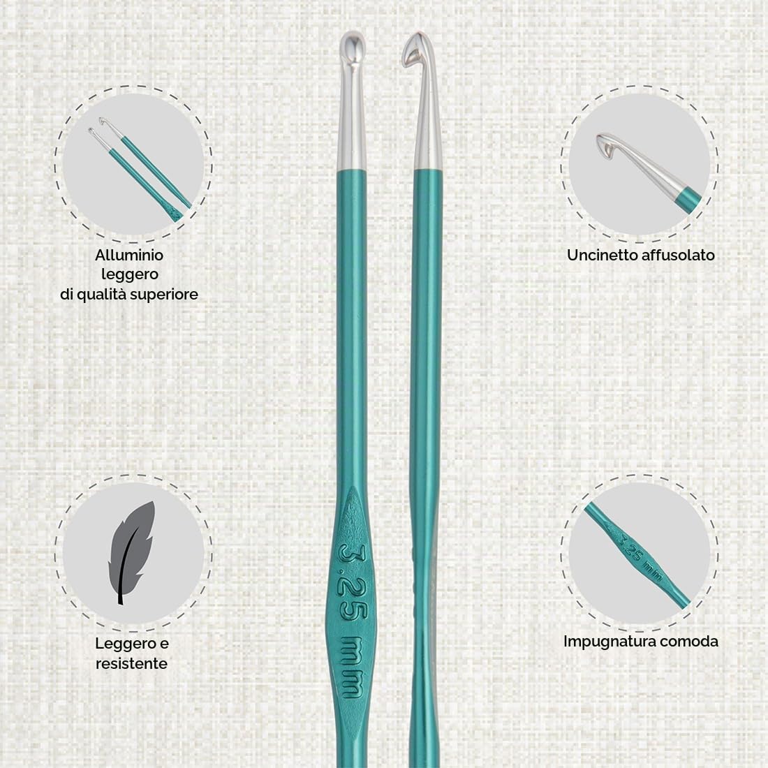 KnitPro Set di uncinetti Zing - 12 uncinetti a punta singola codificati a colori, comodi manici per principianti e confezione regalo