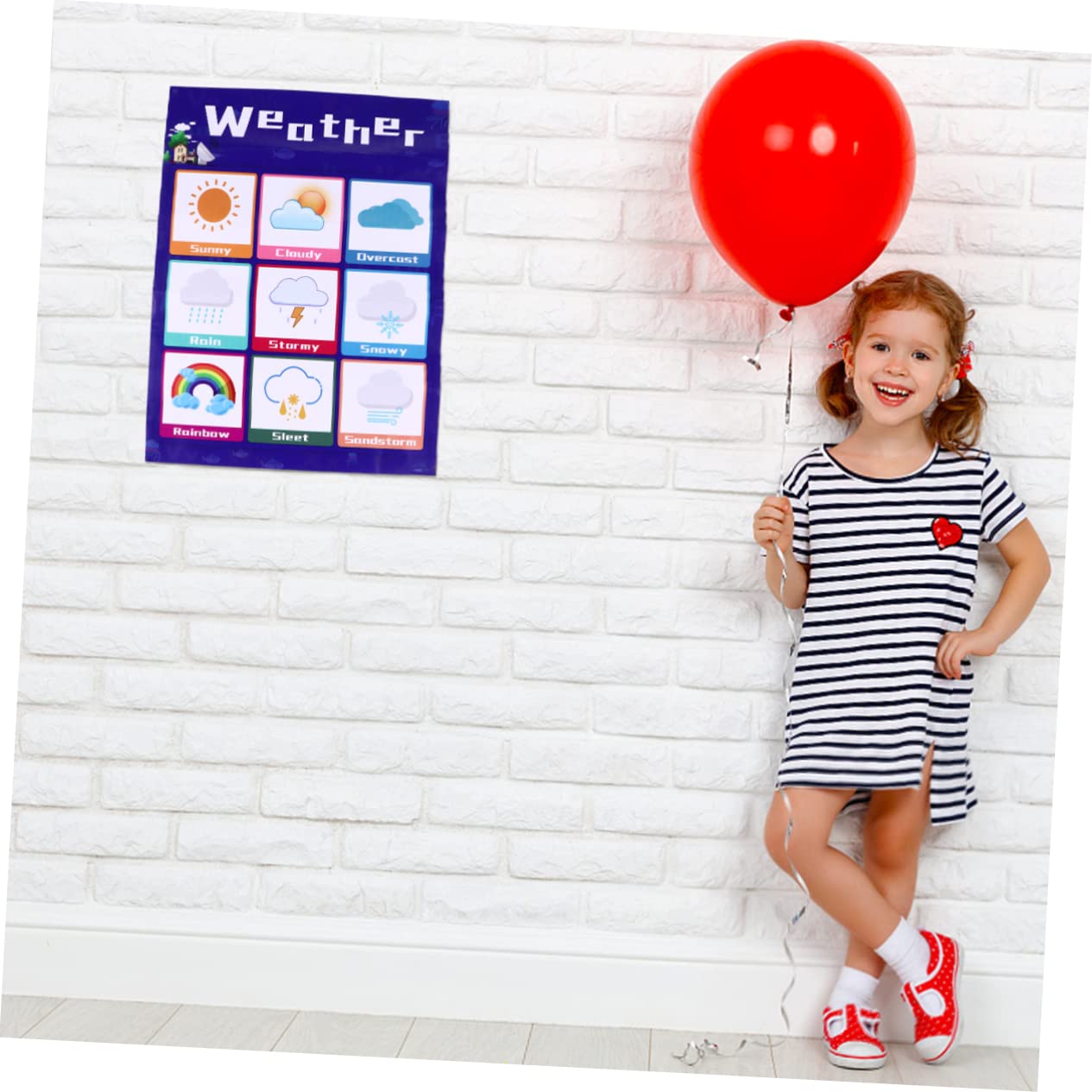 HOMSFOU Tableau Éducatif pour Tout-petits en Pp Colle Arrière, Affiches Suspendues en Anglais, Apprentissage Ludique, Léger et Petit, pour Garçon et Couleur Aléatoire Style Aléatoire
