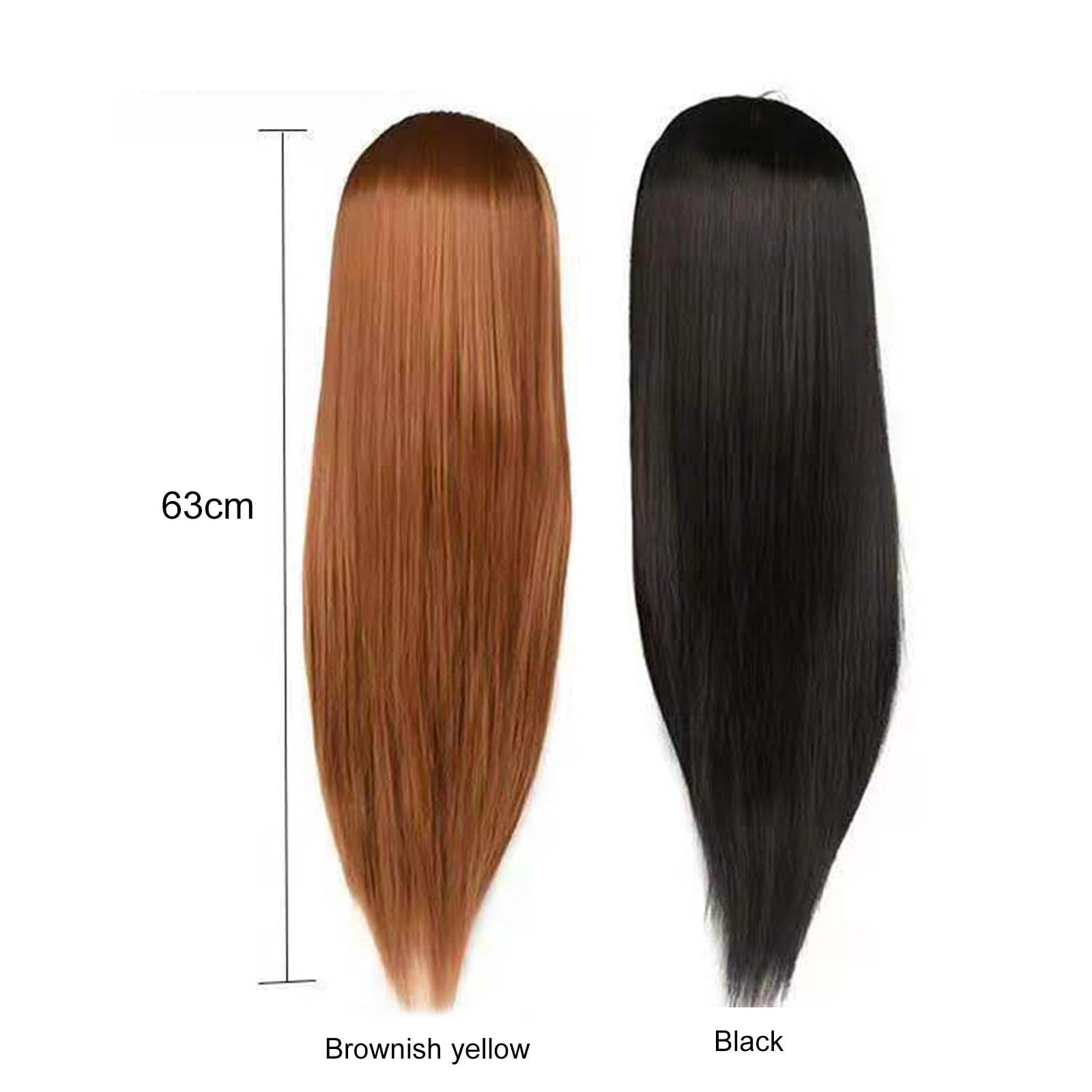 Brrnoo Testa di Manichino di Addestramento per Capelli con Capelli Umani, Ideale per Intrecciare, Updo, Pratica del Trucco per Praticare i Capelli (BROWN)