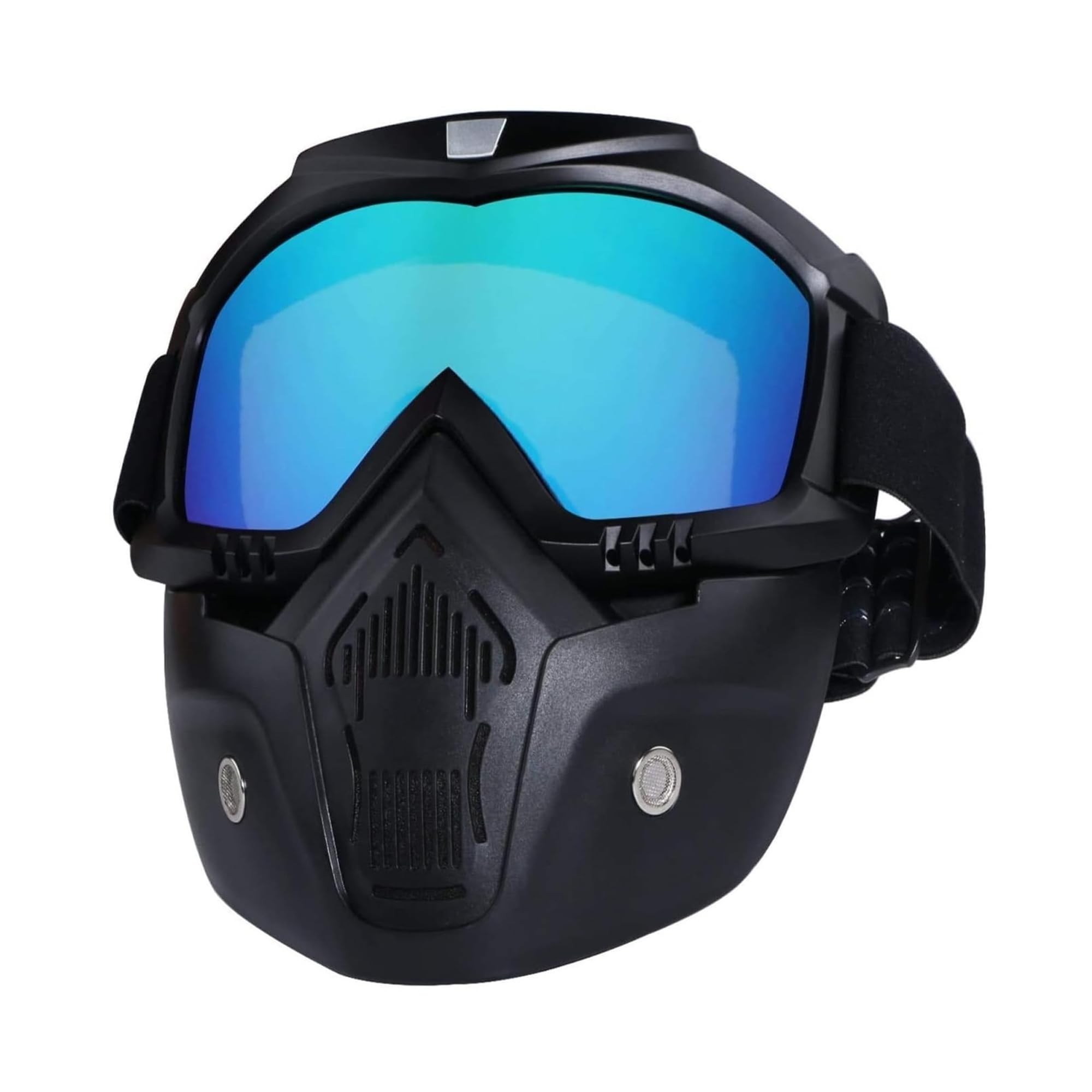 Sulfar Motorcycle Helmet Riding Goggles Glasses With Removable Face Mask,Detachable Fog-proof Warm Goggles Mouth Filter Adjustable Non-slip Strap Vintage Bullet Fight Motocross