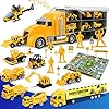 lenbest LKW Auto Spielzeug – Bagger Spielzeug | Baufahrzeug – 11 in 1 Spielzeugauto Kinderspielzeug Geschenk Spielzeug ab 2 3 4 Jahre Junge