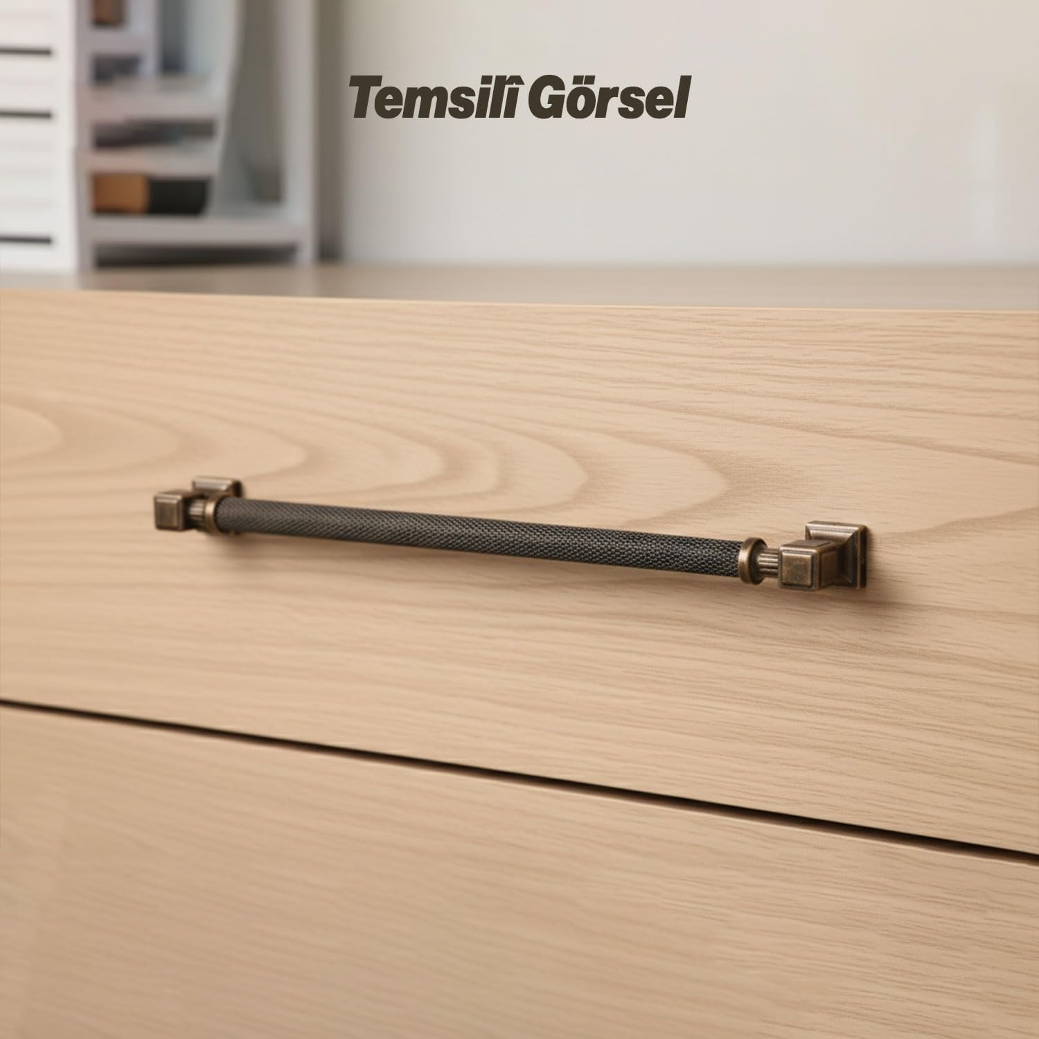 Talas 224 mm Tırtıklı Antik Bakır Metal Kulp Kapak Kulpu Dayanıklı Kulpları Mobilya Çekmece Dolap