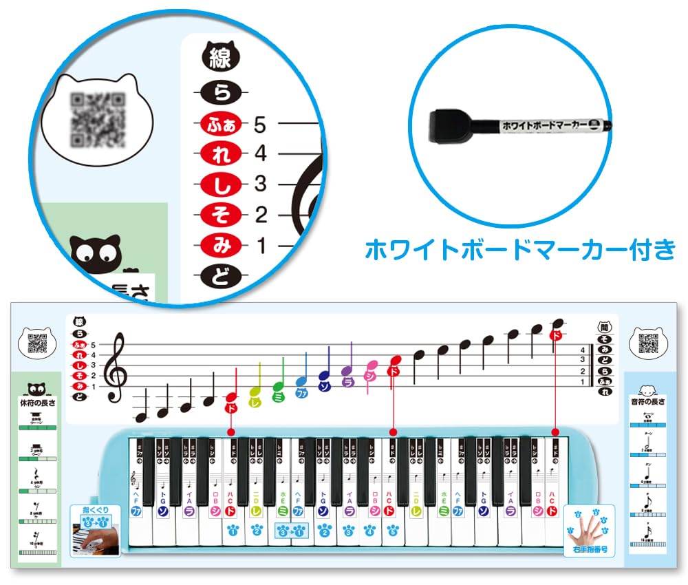 Amazon.co.jp: 鍵盤ハーモニカ表 【動画付き】/ 五線ボード 五線譜