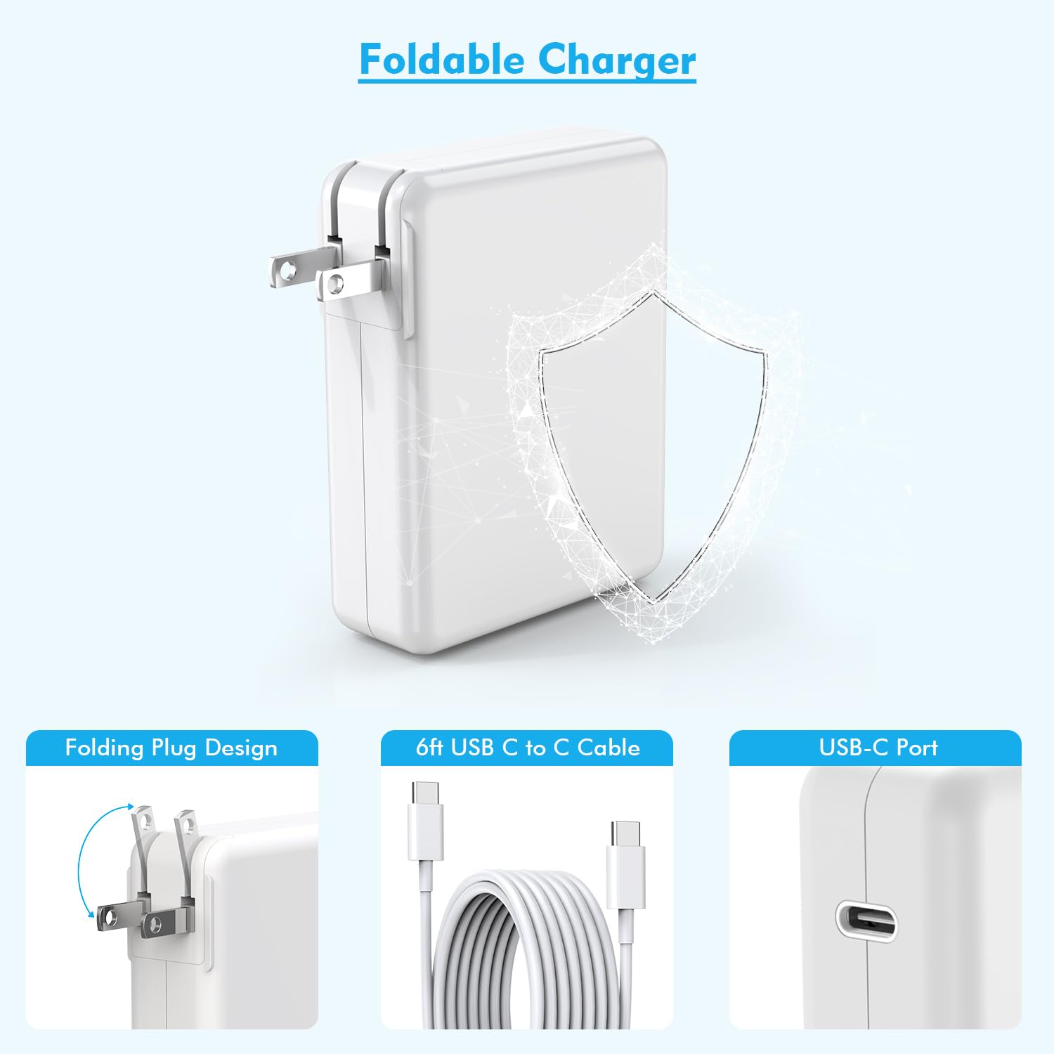 StinkLight Compatible con MacBook Pro Charge, cargador rápido de 140 W para Mac Book Air/Pro con cargador rápido USB C a C de 6 pies para Apple MacBook Pro/Air de 16 15 14 13 pulgadas, M1 M2 M3, iPad