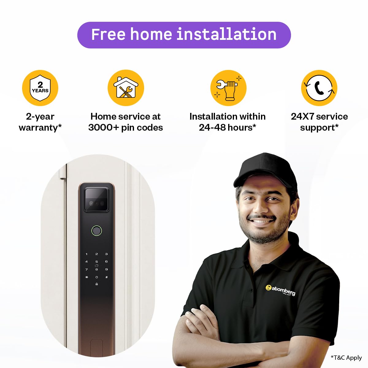 Atomberg Cypheo Elite Smart Lock - Wi-Fi & 8 Unlock Methods -7