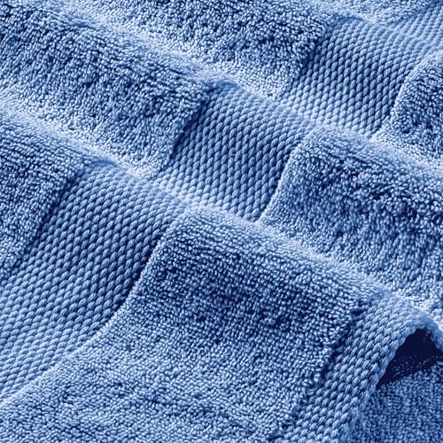 Image of White Classic Luxury Soft Bath Sheet Towels - 650 GSM Cotton Luxury Towels Extra Large 35x70 | Highly Absorbent and Quick Dry | Hotel Quality, Light Blue, 2 Pack