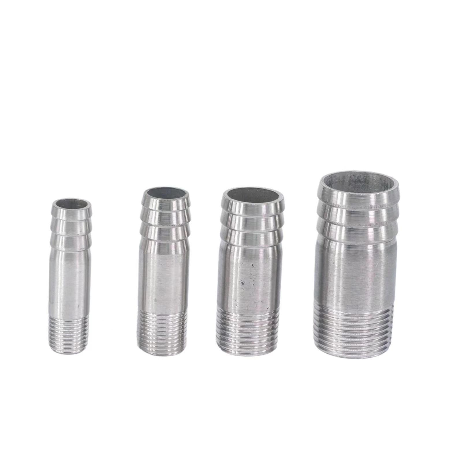 1" 1-1/4" 1-1/2" 2" 2-1/2" 3" 4" BSPT Male 304 Stainless Steel Pipe Fitting Tube Barbed Hose Tail Connector 1pc(2-1/2")