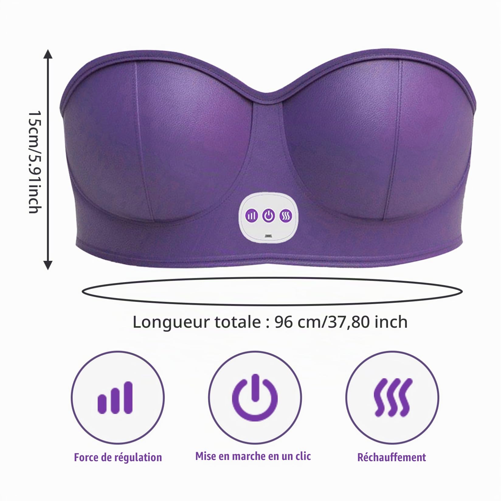 Masseur mammaire USB Masseur de mammaire électrique sans fil 3 Réglage des engrenages Machine de massage confortable de vibration intelligente pour façonner la belle poitrine anti-poitrine viole