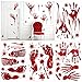 Produktbild HOWAF 80+ pcs Halloween Fenster Aufkleber Selbstklebende fensterdeko Realistisch Wirkende Schaurig Blutige Hand Fuß mit Blutflecken Fenster Sticker für Halloween Party Dekorationen