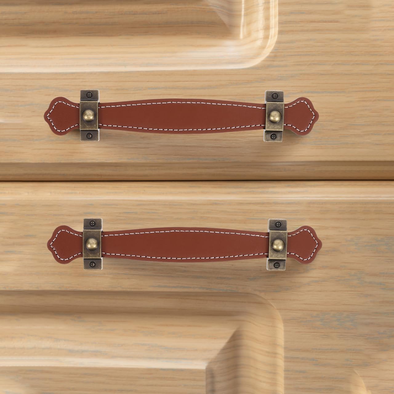 COHEALI 2pcs Vintage Replacement trunk handles leather cabinet handles drawer leather handle Luggage Handle Strap, Brown, Size 2, (632TO04N4SLG6O33FGRH8M)