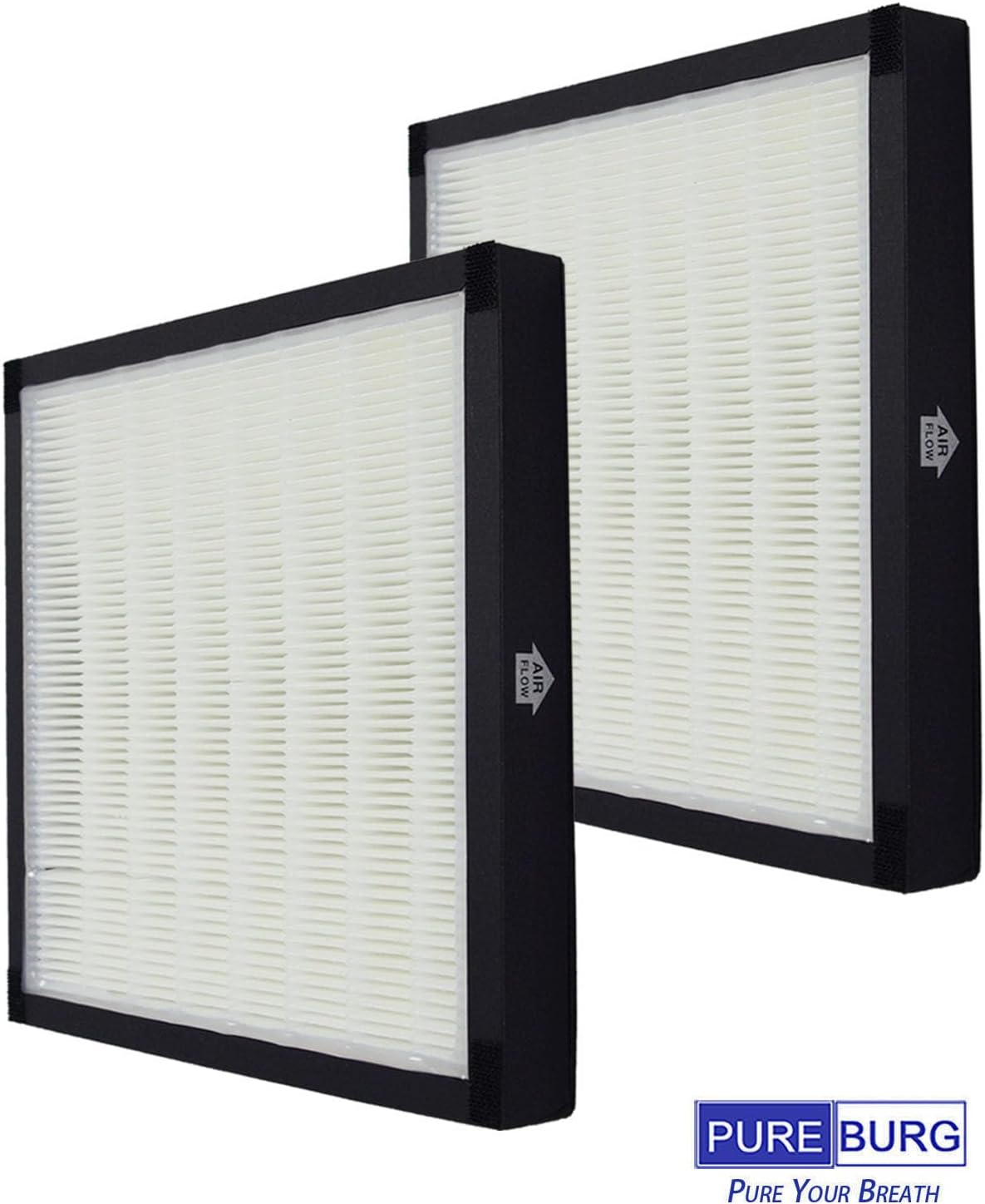PUREBURG WK01234QPC Replacement Filter Compatible with Oreck WK10002QPC & Airvantage Plus Pet WK10052QPC Air Purifiers,2-Pack H13 HEPA + 4 x Activated Carbon Pre-Filter Air Clean