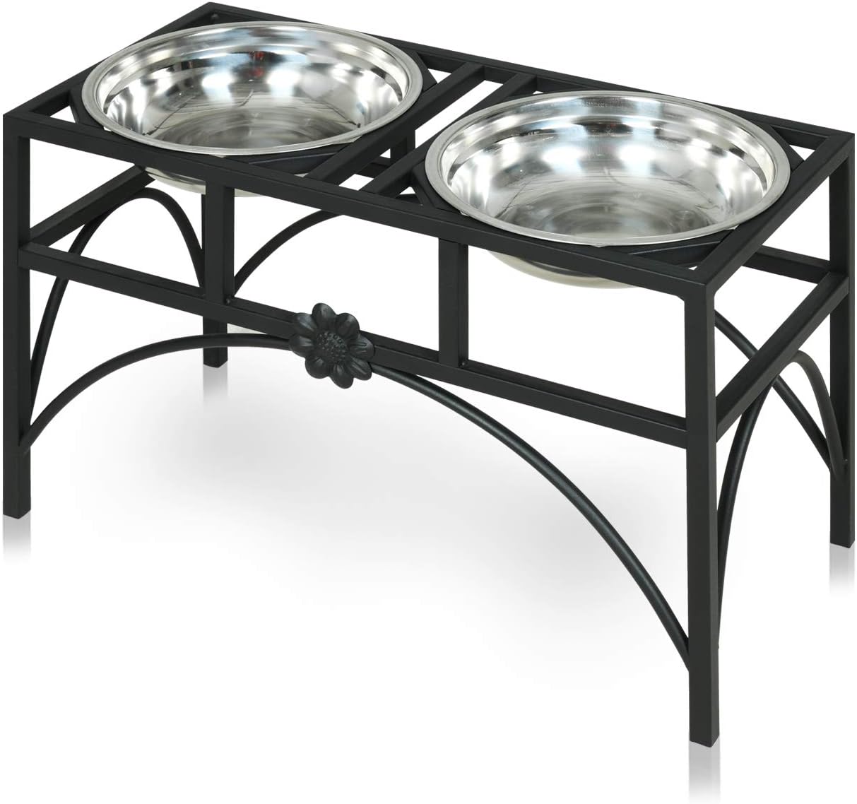 Nurxiovo Elevated Pet Feeder Bowls Raised Stainless Steel Raised Bowls Pet Dining Table Diner Dish Bowls for Dog and Cats Treats 22’’,…