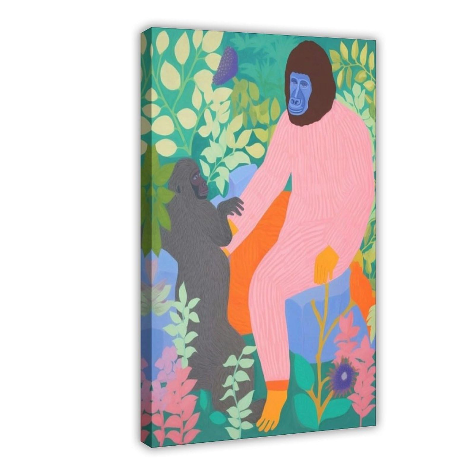 Bareronor Maximalist Gorilla Poster (2) Canvas Poster Bedroom Decor Landscape Office Room Decor Gift 20" L X 30" W