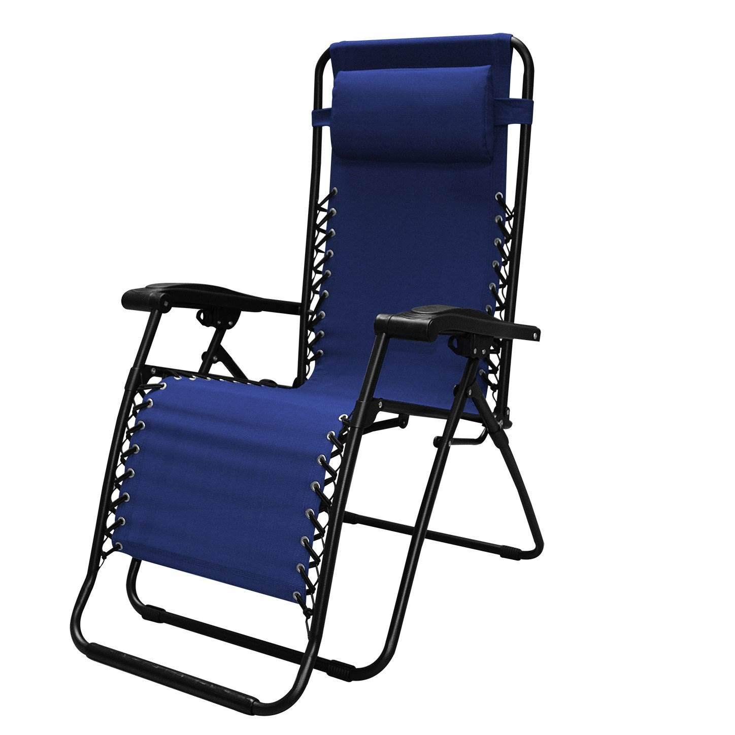 CaravanCanopy Infinity Zero Gravity Steel Frame Patio Deck Chair, Blue (6 Pack)