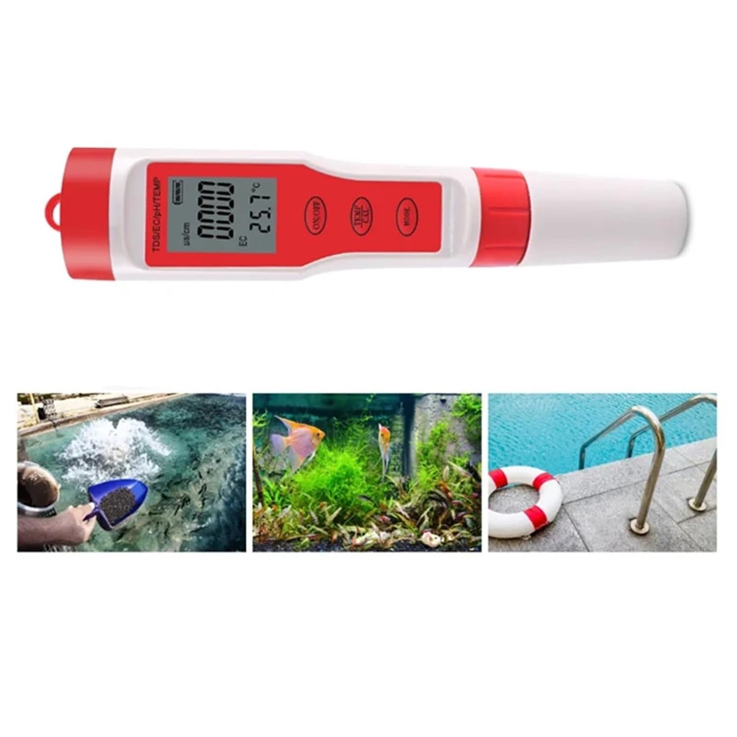 Water Detector, Digital Water Tester Quality Monitor PH TDS EC Temp Analyze for Pool Drinking Aquariums Life,for Drinking Water