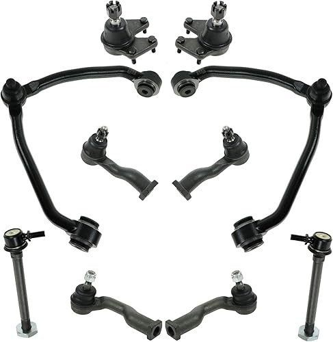 TRQ Kit de suspensión de dirección de 10 piezas, brazos de control, rótulas, varillas de acoplamiento
