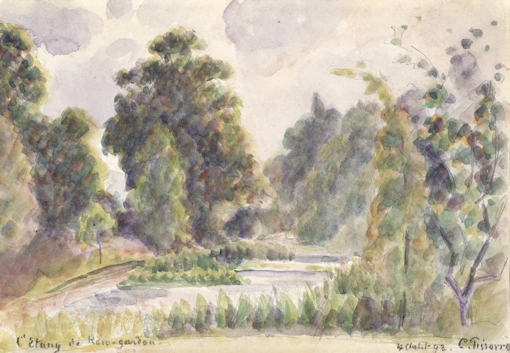 Cuadro de estanque de Kew Gardens por Pissarro para decorar tu dormitorio, 60x90cm 5