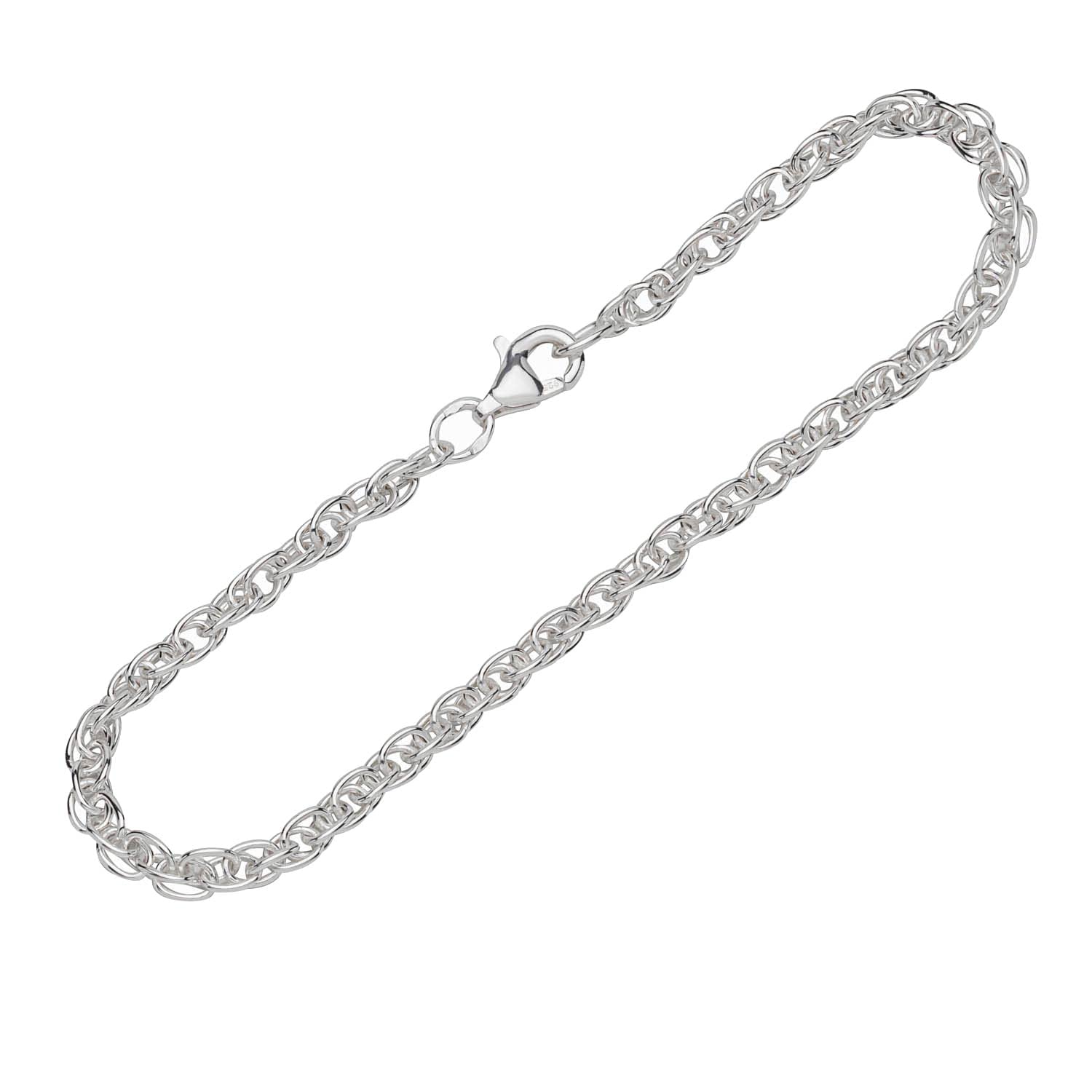 NKlaus Bracciale In Argento 925 Per Donna - Catena Lunga Ad Ancora 19 Cm, Larghezza 3,1 Mm, Gioiello Nuovo