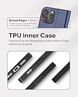 Vista 18 de OCASE Compatible with iPhone 14 Pro Max Wallet Case, PU Leather Flip Folio Case with Card Holders RFID Blocking Stand [Shockproof TPU Inner Shell]