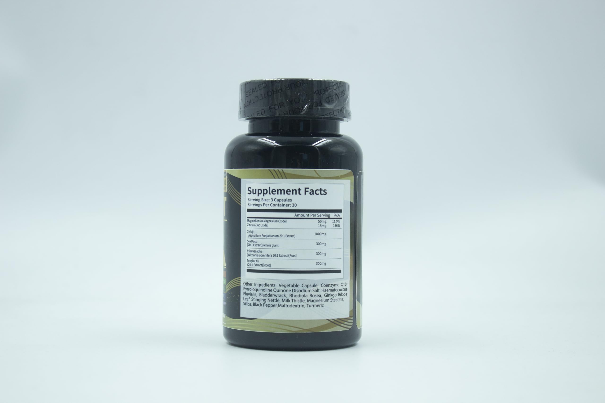 Shilajit Supplement with Sea Moss, Ashwagandha, Tongkat Ali - Shilajit Pure Himalayan Organic Fulvic Acid Capsules - 90 Count