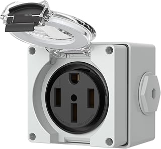 STARELO NEMA 14-50R Outlet,50Amp RV Power Outlet Box 125/250Volt,Outdoor dustproof and Weatherproof for RVs, Electric Vehicles, generators, Welding Machines, etc.ETL Listed.(NEMA 14-50R Box)