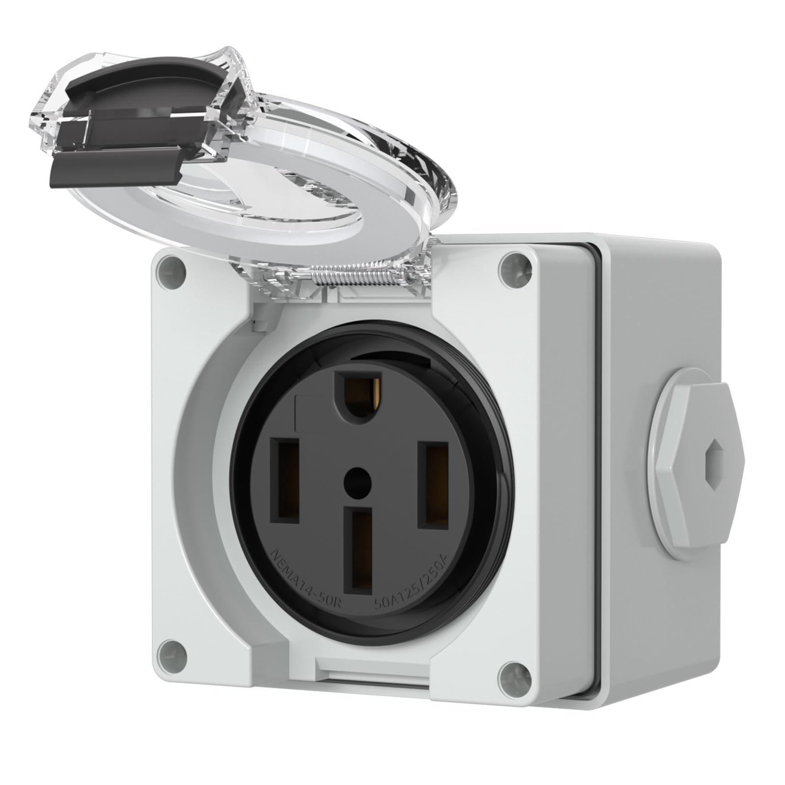 STARELO NEMA 14-50R Outlet,50Amp RV Power Outlet Box 125/250Volt,Outdoor dustproof and Weatherproof for RVs, Electric Vehicles, generators, Welding Machines, etc.ETL Listed.(NEMA 14-50R Box)