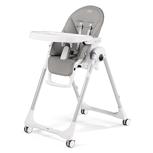 Peg Perego Prima Pappa Zero 3 - High Chair - for Children Newborn to 3 Years of Age - Made in Italy - Ice (Grey)